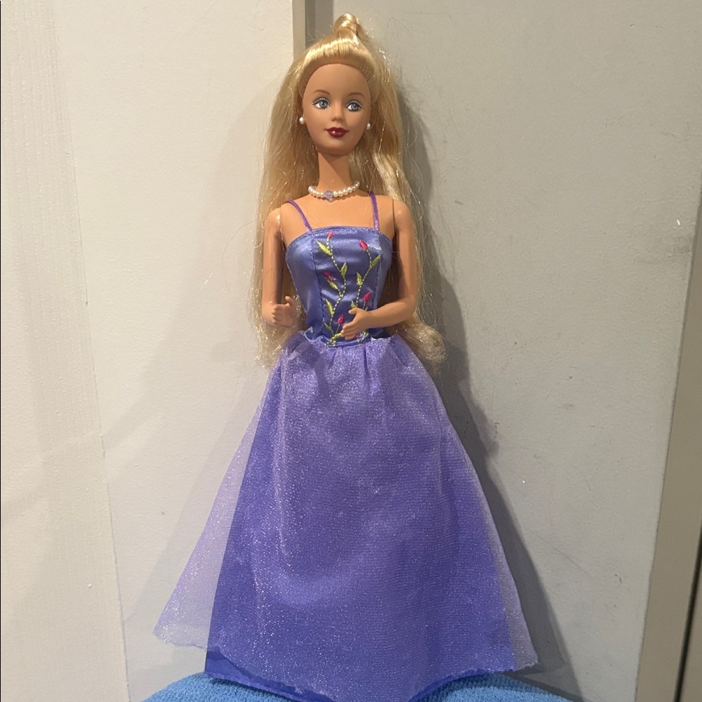 Vintage Snow Sensation Barbie Redressed In Purple Barbie Gown
